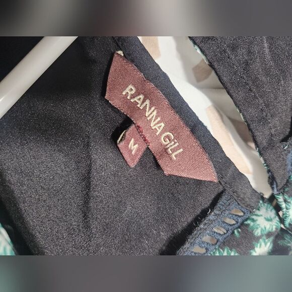 Anthropologie Ranna Gill Flutter Long Sleeve Tunic Mini Dress Green Size Medium - Picture 12 of 12